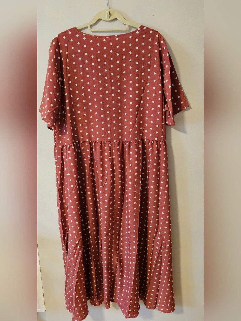Plus Size Polka Dot Maxi Dress - Relaxed Fit - Picture 2 of 5